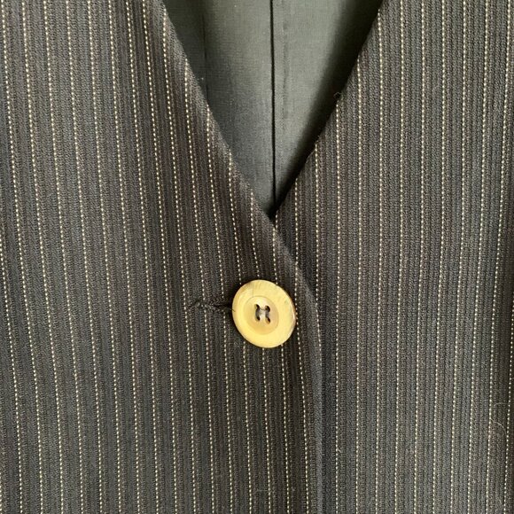 Vintage Tristan & Iseut Navy Pinstripe Waistcoat Size 6 EUC - Picture 3 of 5